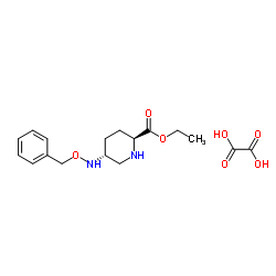 (2S,5R)-5-[(苯基甲氧基)氨基]-2-哌啶羧酸乙酯草酸盐结构式