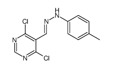 4,6-dichloro-5-((2-p-tolylhydrazono)methyl)pyrimidine Structure