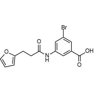 3-溴-5-(3-(呋喃-2-基)丙酰胺基)苯甲酸结构式