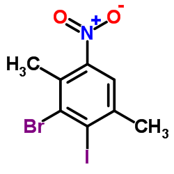 3-Bromo-2-iodo-1,4-dimethyl-5-nitrobenzene Structure