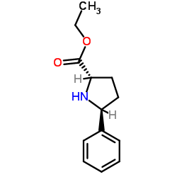 (2S,5S)-5-苯基吡咯烷-2-甲酸乙酯结构式