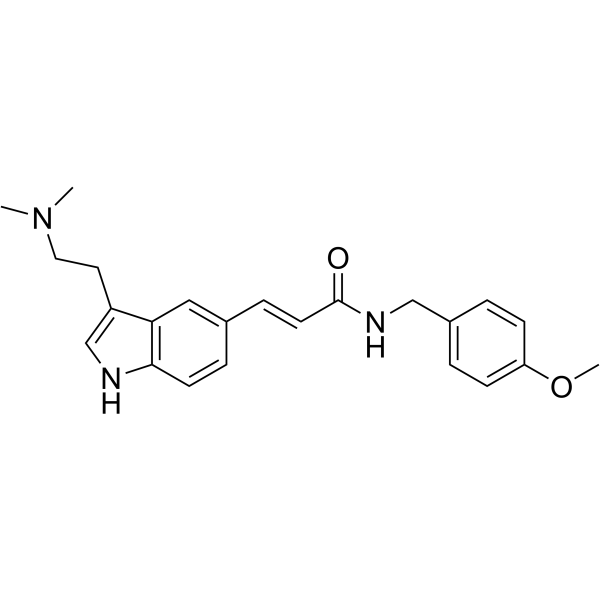 3-[3-[2-二甲基氨基乙基]-1H-吲哚-5-基]-N-[4-甲氧基苄基]丙烯酰胺结构式