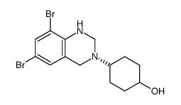 4-(6,8-dibromo-1,4-dihydro-2H-quinazolin-3-yl)-cyclohexanol结构式