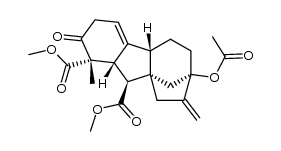 ent-13-Acetoxy-3-oxo-20-norgibberella-1(10),16-diene-7,19-dioic acid 7,19-dimethyl ester结构式