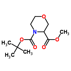 4-Boc-3-吗啉甲酸甲酯结构式