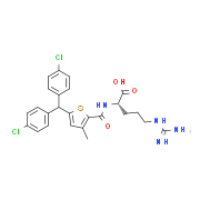 (S)-2-(5-(双(4-氯苯基)甲基)-3-甲基噻吩-2-甲酰胺基)-5-胍基戊酸结构式