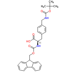 FMOC-(BOC-4-氨甲基)-D-苯丙氨酸结构式