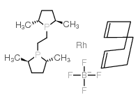 (+)-1,2-双((2R,5R)-2,5-二甲基膦基乙烷)乙烷(1,5-环辛二烯)四氟硼酸铑(I)结构式