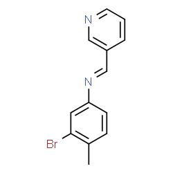 (3-bromo-4-methylphenyl)(3-pyridinylmethylene)amine structure