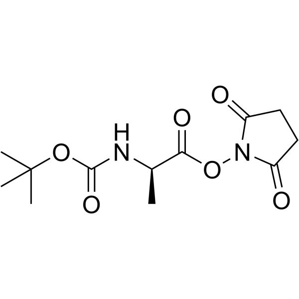 Boc-D-alanine N-hydroxy succinimide ester Structure