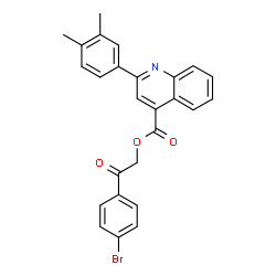 2-(4-bromophenyl)-2-oxoethyl 2-(3,4-dimethylphenyl)-4-quinolinecarboxylate结构式