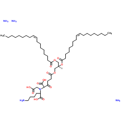 1,2-二油酰基-sn-甘油-3-[(N-(5-氨基-1-羧基戊基)亚氨基二乙酸)琥珀酰](铵盐)结构式