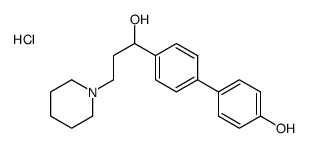alpha-(4'-Hydroxy-4-biphenylyl)-1-piperidinepropanol hydrochloride结构式