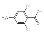 4-氨基-2, 6-二氯苯甲酸结构式
