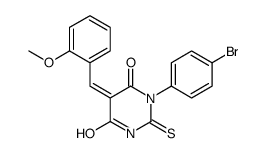 (5E)-1-(4-bromophenyl)-5-[(2-methoxyphenyl)methylidene]-2-sulfanylidene-1,3-diazinane-4,6-dione Structure