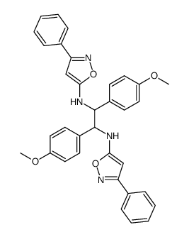 1,2-bis-(4-methoxy-phenyl)-N,N'-bis-(3-phenyl-isoxazol-5-yl)-ethane-1,2-diamine结构式