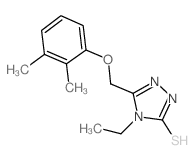 5-[(2,3-二甲基苯氧基)甲基]-4-乙基-4H-1,2,4-噻唑-3-硫醇结构式