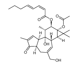 12-O-2Z-4E-OCTADIENOYL-4-DEOXYPHORBOL-13-ACETATE结构式