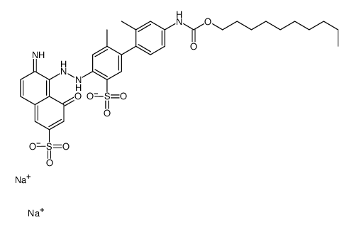 disodium C-decyl [4'-[(2-amino-8-hydroxy-6-sulphonato-1-naphthyl)azo]-2,2'-dimethyl-5'-sulphonato[1,1'-biphenyl]-4-yl]carbamate structure
