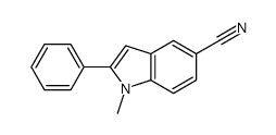 1-methyl-2-phenylindole-5-carbonitrile结构式