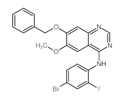 7-(苄氧基)-4-(4-溴-2-氟苯胺基)-6-甲氧基喹唑啉结构式