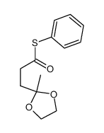 S-phenyl 3-(2-methyl-1,3-dioxolan-2-yl)propanethioate结构式