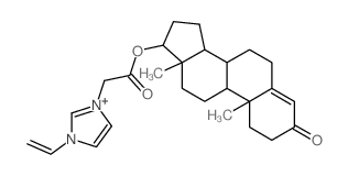 Androst-4-en-3-one,17-[[(3-ethenyl-1H-imidazolium-1-yl)acetyl]oxy]-, chloride, (17b)- (9CI)结构式