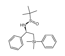 (R)-N-((R)-2-(dimethyl(phenyl)silyl)-1-phenylethyl)-2-methylpropane-2-sulfinamide Structure