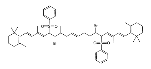 5,14-bis(benzenesulfonyl)-6,13-dibromo-3,7,12,16-tetramethyl-1,18-bis(2,6,6-trimethyl-1-cyclohexenyl)octadeca-1,3,9,15,17-pentaene结构式