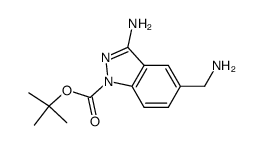 3-amino-5-aminomethyl-indazol-1-carboxylic acid-tert-butyl ester结构式