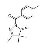 4,5-dihydro-3,4,4-trimethyl-1-(4-methylbenzoyl)-5-methylene-1H-pyrazole结构式