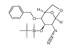 1,6-anhydro-2-azido-4-O-benzyl-3-O-tert-butyldimethylsilyl-2-deoxy-β-D-glucopyranose结构式