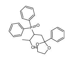 3-diphenylphosphinoyl-4-hydroxy-1-phenylpentan-1-one ethylene acetal Structure