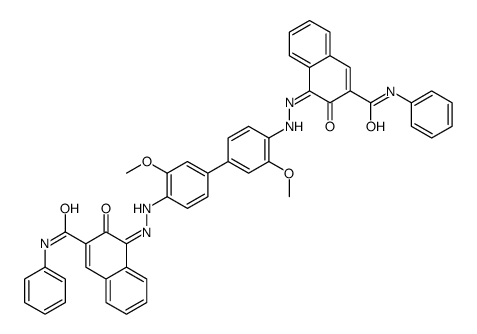 (4Z)-4-[[2-methoxy-4-[3-methoxy-4-[(2Z)-2-[2-oxo-3-(phenylcarbamoyl)naphthalen-1-ylidene]hydrazinyl]phenyl]phenyl]hydrazinylidene]-3-oxo-N-phenylnaphthalene-2-carboxamide Structure