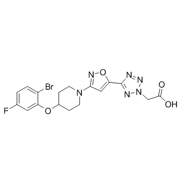 2H-四唑乙酸,5-[3-[4-(2-溴-5-氟苯氧基)-1-哌啶基]-5-异恶唑]-结构式