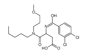 (+-)-3-((3,4-Dichlorobenzoyl)amino)-4-((3-methoxypropyl)pentylamino)-4-oxobutanoic acid结构式