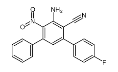 2-氨基-4-苯基-6-(p-氟-苯基)-3-硝基苯甲腈结构式