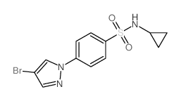 N-环丙基-4-(4-溴吡唑-1-基)苯磺酰胺结构式