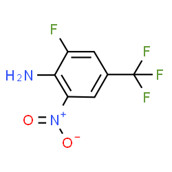 2-氟-6-硝基-4-(三氟甲基)苯胺结构式