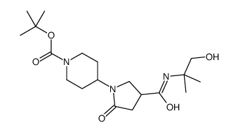 4-(4-((1-羟基-2-甲基丙烷-2-基)氨基甲酰)-2-氧代吡咯烷-1-基)哌啶-1-羧酸叔丁酯结构式