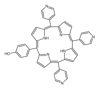 5-(4-hydroxyphenyl)-10,15,20-tris(4-N-pyridiniumyl)porphyrin Structure