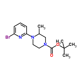4-(6-Bromo-pyridin-2-yl)-3-methyl-piperazine-1-carboxylic acid tert-butyl ester Structure