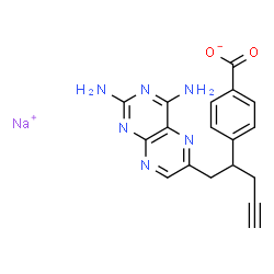 4-(1-(2,4-二氨基芴-6-基)戊-4-炔-2-基)苯甲酸钠结构式