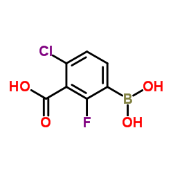 3-Carboxy-4-chloro-2-fluorophenylboronic acid Structure