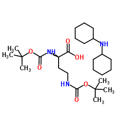 (S)-2,4-双[[叔丁氧羰基]氨基]丁酸和 N-环己基环己胺的化合物结构式