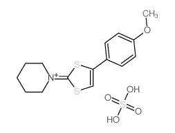 Piperidinium, {1-[4-(4-methoxyphenyl)-1,3-dithiol-2-ylidene]-,} sulfate (1:1)结构式