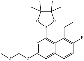 2-(8-乙基-7-氟-3-(甲氧基甲氧基)萘-1-基)-4,4,5,5-四甲基-1,3,2-二氧苯甲醛结构式