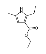 2-Ethyl-5-methyl-1H-pyrrole-3-carboxylic acid ethyl ester结构式