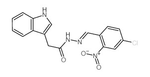 1H-Indole-3-aceticacid, 2-[(4-chloro-2-nitrophenyl)methylene]hydrazide结构式