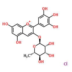 Delphinidin-3-O-rhamnoside chloride Structure